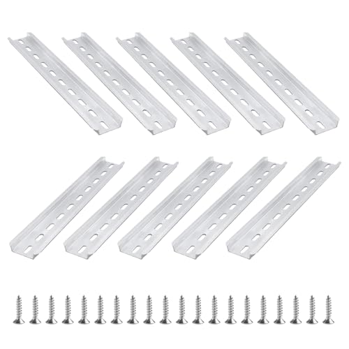 Lot de 10 rails DIN en aluminium - Longueur : 300 mm - Pour armoire de distribution électrique - Montage sur rail - Largeur : 35 mm - Hauteur : 7,5 mm