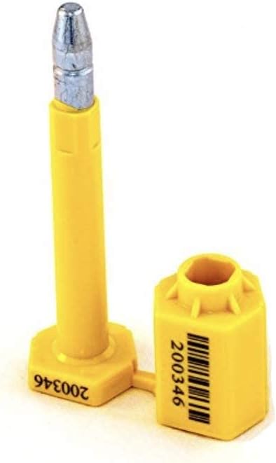 High Security Bolt Seal, (100 pcs.), Yellow Color, for Cargo Container, Truck and Trailers, Numbered & Barcode, with ISO, CTAP, Certified, Shipping Seals. BFSEALS Free & Quick Shipping