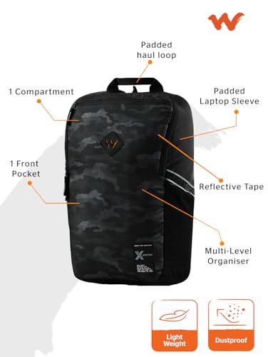 Image of Wildcraft Polyester Torres 20 Laptop Backpack for Travel, Gym, Office | Unisex Backpack with Rain cover | Bags for Mens & Womens