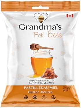 Grandma's For Bees | Old Fashioned Honey Drops | Honey and Butter 80g X Pack of 4