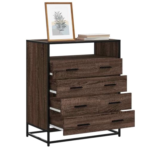 LLEZKBR Gabinetes y almacenamiento-Cajonera - Cajonera de roble marrón, 70 x 41 x 83,5 cm, madera de ingeniería