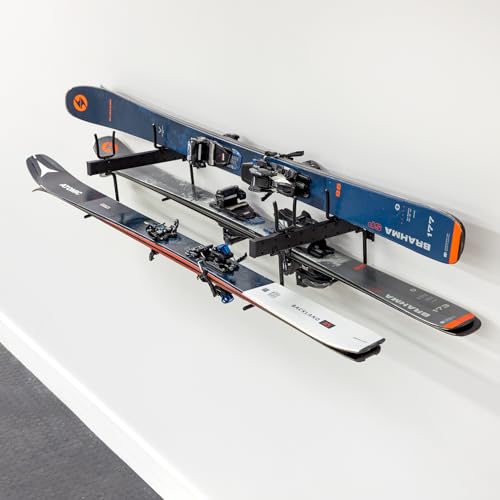 StoreYourBoard Ski and Snowboard Wall Rack, Heavy Duty Snowboard Wall Mount and Ski Rack Wall Mount for Garage Racks for Storage, Space-Saving Vertical or Horizontal Organizer for Skis, Boards & Gear