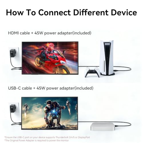 Image of 23.8 inch 4K Portable Monitor, 3840x2160 UHD 60Hz Travel Gaming Monitor Large Screen IPS Display with 100% sRGB, Built-in Speakers, VESA Mount, USB-C & HDMI,Compatible with Laptop PC Game Console