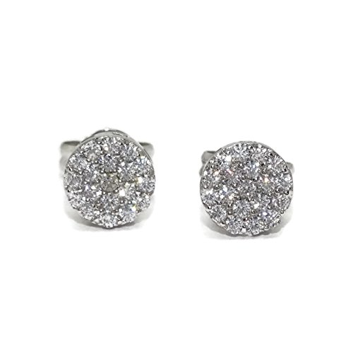 Boucles d'oreilles de communion or blanc 18 carats anti-allergie