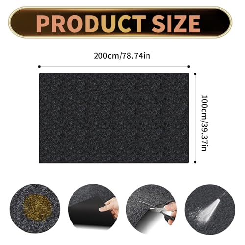 eupdd ölauffangmatte: 2 Stück Garagenboden Matten, Motorrad Teppich, 100x200 cm Grau Chemiefaser Filz, Ölbindend rutschfest Reparatur Unterlage Für Garage Werkbank Auto Service