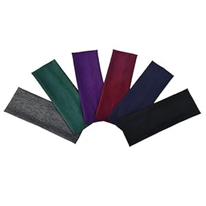 6 Pezzi Stretch Elastico Yoga Cotone Fasce Capelli Sport per Ragazzi e Adulti