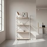 INDE MOBLEKIT | Estantería Metálica 4 Niveles 58.6x23.5x112 cm Blanca, Mueble...