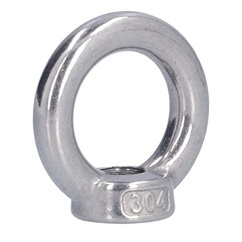 Threaded Marine Nuts, Widely Applicable Wear Resistant Lifting Eye Nut 10Pcs for Forestry Machinery for Mining Equipment for Engineering Cranes