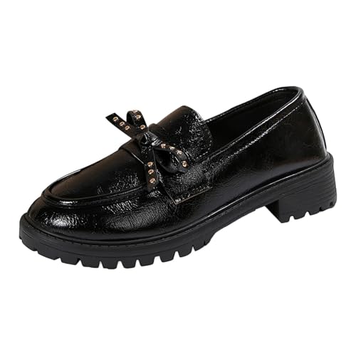 Chaussure orthopédique femme : mocassins rétro élégants à talon épais et confort quotidien