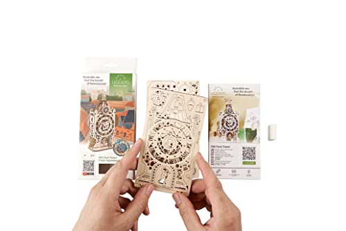Ugears Old Clock Tower Holz 3D Puzzle - 3D Holzpuzzle Erwachsene Mittelalterlicher Uhrenturm Modellbausatz Erwachsene - Mini Uhrwerk Bauset… – Ansicht 4