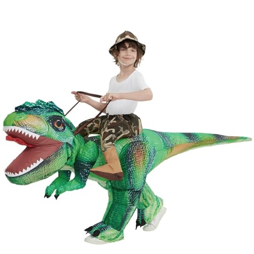 COMIN Inflatable Dinosaur Costume Kids Toddler Funny Blow Up Dino T Rex Costumes for Halloween Party Cosplay
