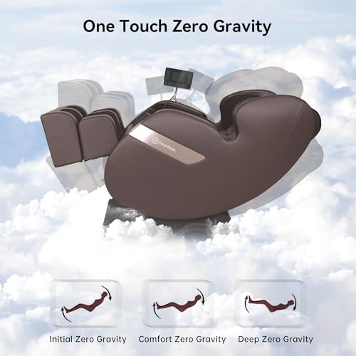 Real Relax 2025 Full Body Massage Chair of Dual-core S Track,Shiatsu Massage Recliner of Zero Gravity with APP and LCD Control,Bluetooth,Home or Office Use,Brown - Image 7