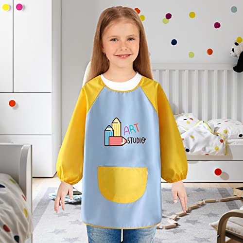 Avental de arte infantil | Smocks de arte infantil elegantes com mangas compridas | Aventais infanti