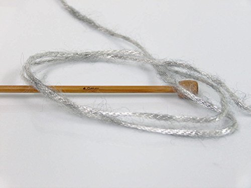 Rock Star, Silver Gray, Metallic Shine, Soft Nylon Merino Wool Acrylic Blend Yarn, 50 Gram #TOP2