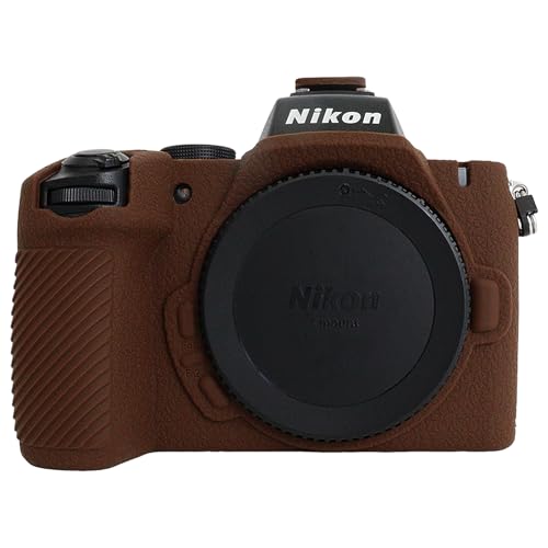Rieibi Z50IIケース、つや消しシリコン保護ケース Nikon Z50IIミラーレスカメラ用、フルボディ軽量Nikon Z50 IIカメラカバー(カバーのみ)-コーヒー