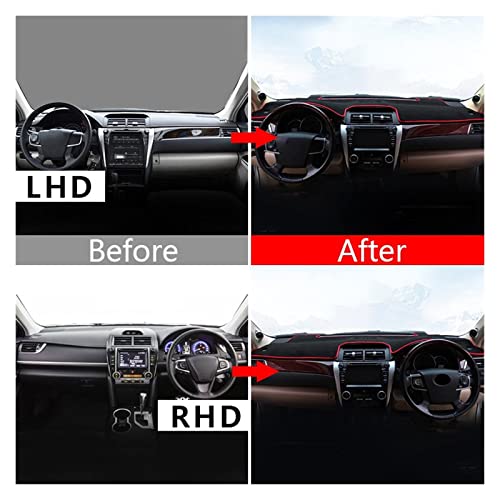 Cubierta de salpicadero Camry 2012-2017 con acabado interior negro elegante 5