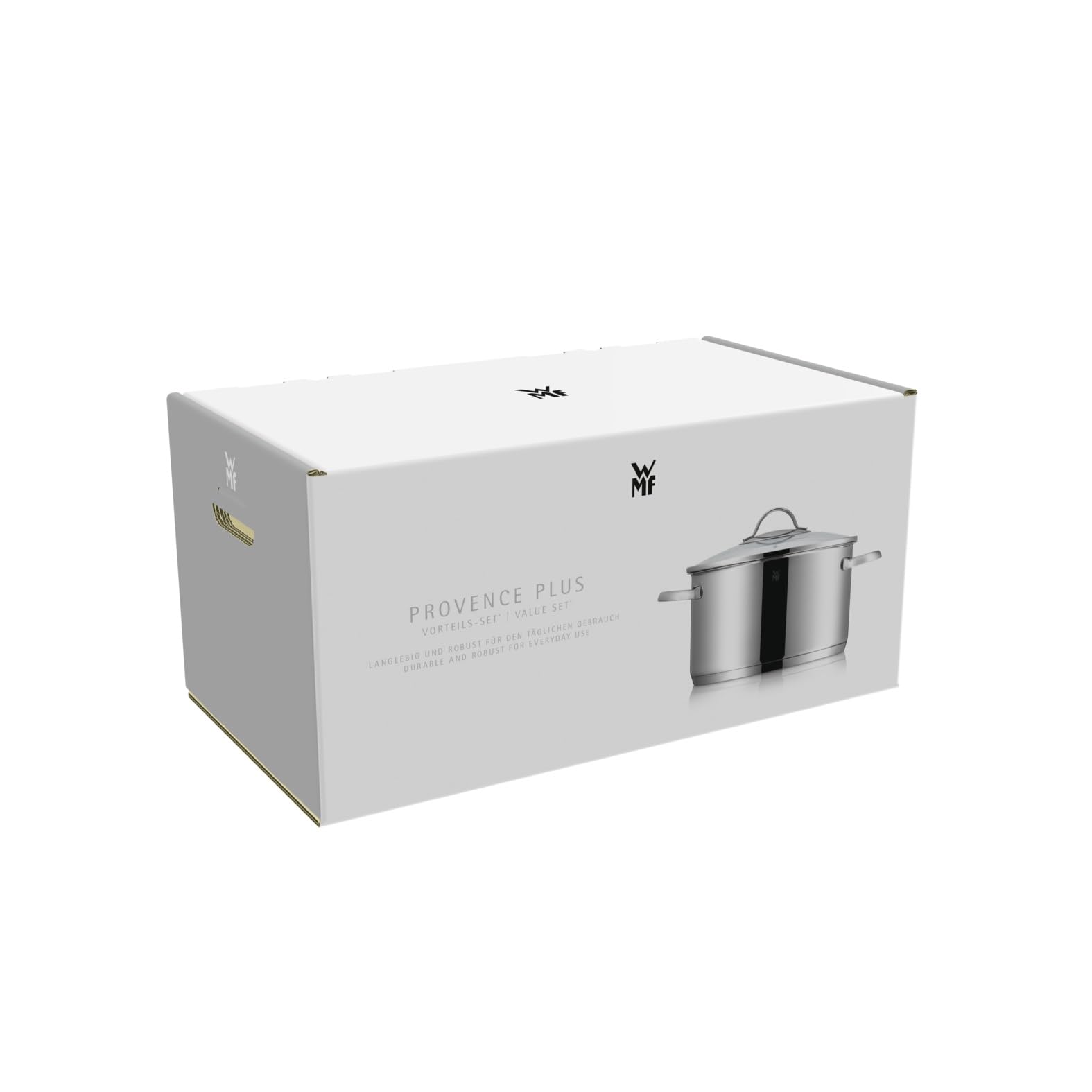 WMF Provence Plus Topfset 5-teilig für Induktion und alle Herdarten, Töpfe aus Cromargan Edelstahl mit Glasdeckel, breitem Schüttrand, spülmaschinenfest, unbeschichtet, Kochtopfset für gesundes Kochen