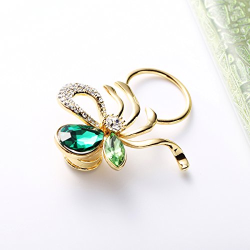 Image of NOUMANDA Fashion Emerald Bow Magnetic Eyeglass Pin Brooch Glasses Spectacles Sunglasses Clip Holder