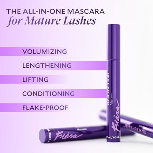 Image of Fiera Best for Lash Mascara for Women Over 40 - Volumizing, Lengthening & Lifting Peptide Mascara with Vitamin B5 - Smudge-Proof, Flake-Resistant, Gentle Washable Formula, Black