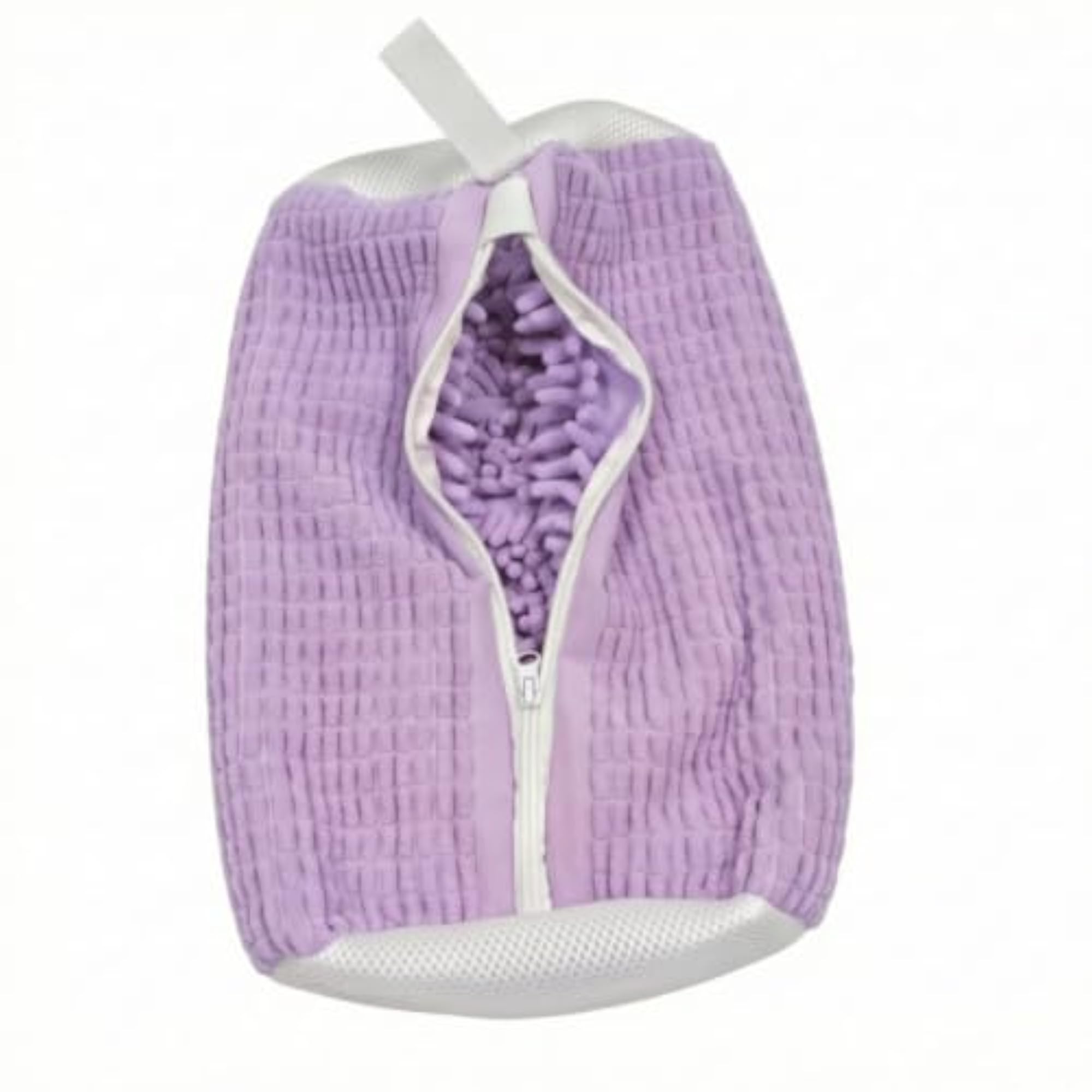 Padded Cylindrical Shoe Washing Bag, Purple