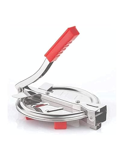 SHOPKART Puri Press Machine With Handle Roti Press Papad/Khakhra/Chapati Maker Manual Stainless Steel 6.5 Inch Size | Small Puri Maker