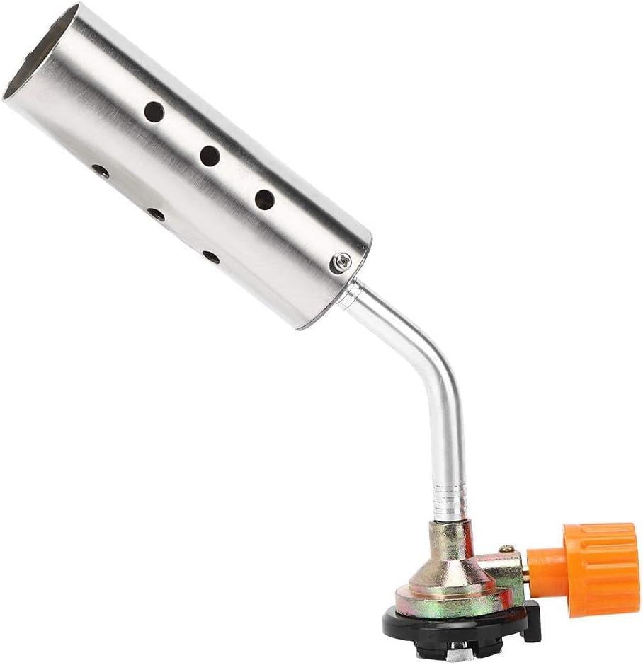 Windproof Torch Gun Lighter | Butane Flame Gun Torch | Single Jet Flame (Butane Gas Not Included) for Bakhoor Charcoal, Cigar, Candle, Cooking, Camping, Baking, BBQ and Welding (Gold)