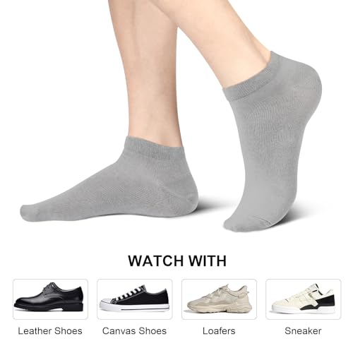 fitfets Sneaker Socken Herren Damen Baumwolle 10 Paar Sneakersocken Kurz Sneakersocken Socks Unisex Schwarz Weiß Grau,Schwarz und Grau und Weiß,47-50 2