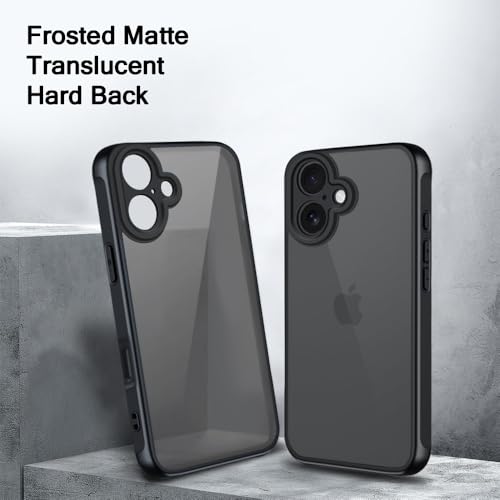 Image of TheGiftKart Hybrid Matte Frosted Translucent Back Cover Case for iPhone 17 | Shockproof Design | Camera Protection Module | Hard Back Cover Case for iPhone 17 (PC & TPU, Frost Black)