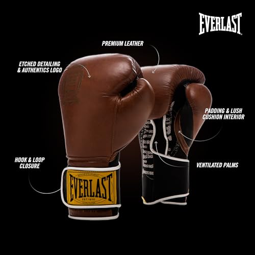 Everlast 1910 Boxing Gloves | Advanced Gloves for Men and Women | Hook and Loop with Triple-Layer Foam & Wrist Support for Injury Prevention | Heavy Bag & Speedbag Training