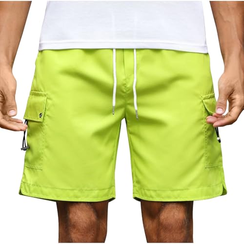 Mens Cotton Linen Shorts Workout Running Sport Beach Summer Pant Drawstring Loose Fit Casual Trousers with Pocket2