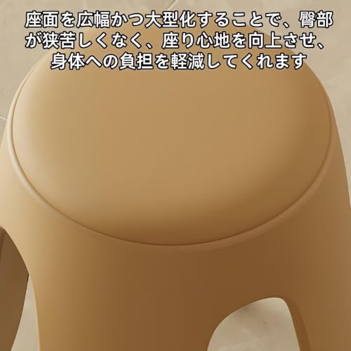 INECAR スツールはスタッキング可能 軽量 コンパクト 組み立て済みで省スペースです。シンプルでスタイリッシュ 頑丈 そして防水性を備え 屋内 家庭用に最適です。 (ライトグレー) [3]