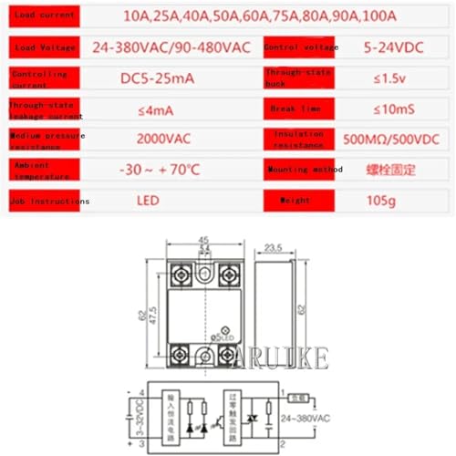 Relais statique SSR-75DA SSR 75DA SSR-80DA 75A boîtier de commande