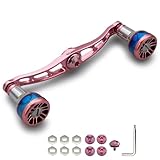 HEIGHTEN V2.0 105/115mm ベイト リール ハンドル 航空アルミ製 シマノ ダイワ アブガルシア 通用 Engn series (桜ピンク, V2.0-115mm) (0626)