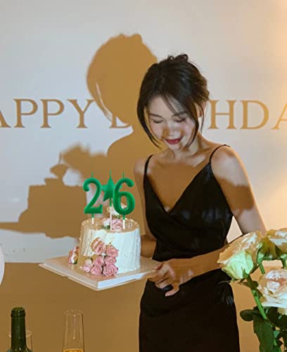 2.75In Green Number 5 Birthday Candles, Glitter Green Happy Birthday Cake Cupcake Toppers Decoration And Celebrating For Adults/Kids Party Baking (Green 2.75In Number 5) #TOP5