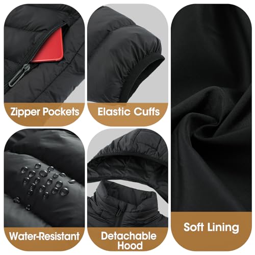 Heated Jacket for women with 2PCS 10000mAh Battery Packs, 9 Heating Areas Heated Coat for Outdoor4