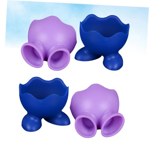 HOLIDYOYO 4pcs Silicone Egg Cup Holder Egg Poaching Cups Eggholder High Temperature Resistance Egg Cups Egg Cups Soft Boiled Egg Holder Egg Cooker Cups Silicone Egg Cups Blue