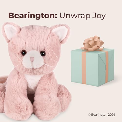 Image of Bearington Mew Mew The Pink Kitty Stuffed Animal Plush, 10.5 Inch Stuffed Animal - Cat Plush - Cat Stuffy