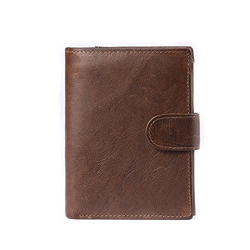 Leather Wallet For Men, Travel Large Capacity Rfid Blocking Wallet, Trifold Wallets Can Be Hold Many Credit Card（coffee）2
