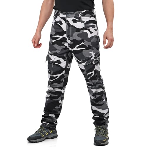 LY4U Herren Cargo Arbeitshose Baumwolle Camouflage Casual Outdoor Hose -...