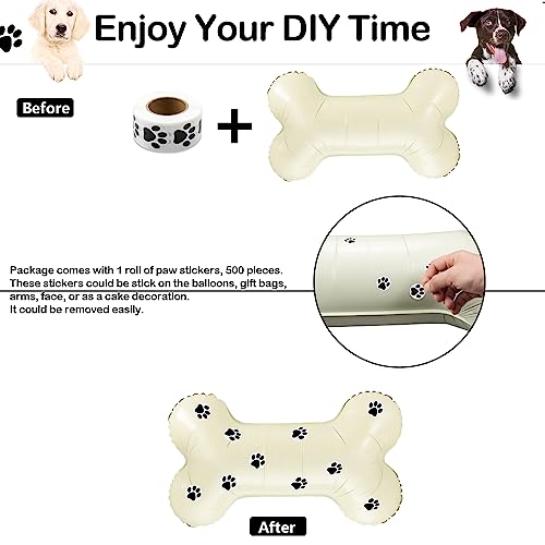 Dog Theme Balloons - 1St Dog Birthday Party Decorations, 40 Inches Number 1 Foil Balloons, Paw And Bone Balloons, Woof Letter Balloons, Paw Prints Stickers For Pet Kids Dog Birthday Party Supplies #TOP6