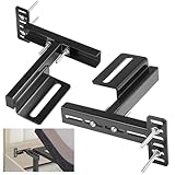 Colinktool Adjustable Bed Base Headboard Bracket Kit - Universal Black Metal Bed Frame Wall Mounting Brackets