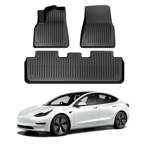 DESLE Fit 2017-2026 Tesla Model 3 Floor Mats 3D Full Cover Floor Mats Carpet Waterproof Heavy Duty...