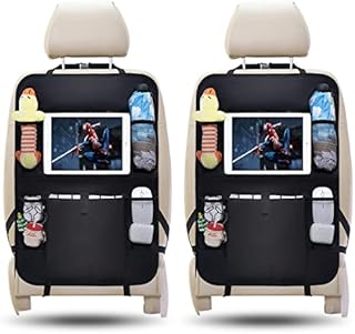 WildAuto 2Pack Car Back Seat Organizer,Washable Multi Purpose Kick Mats Car Seat Back