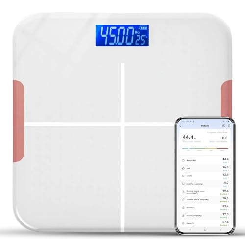Image of Prime Pick Pro Digital Weight Machine Bathroom Weighing Scale with Large LCD Display USB Rechargeable Extra Thick Tempered Glass Anti Slip Base White