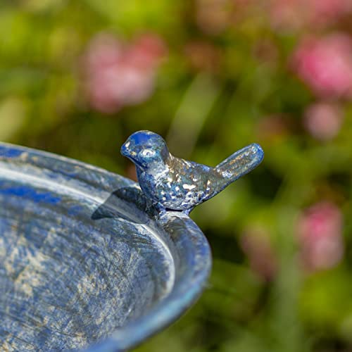 Zaer Ltd. Pedestal Style Birdbath (Blue) #TOP4
