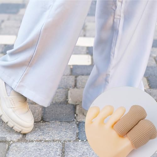 Image of 12 Pcs Toe Protectors Fabric Sleeve Toe Caps Closed Toe Surface, Soft Prevent Corn Callus Relief Pain for Men and Women (Size Large + Size Medium)
