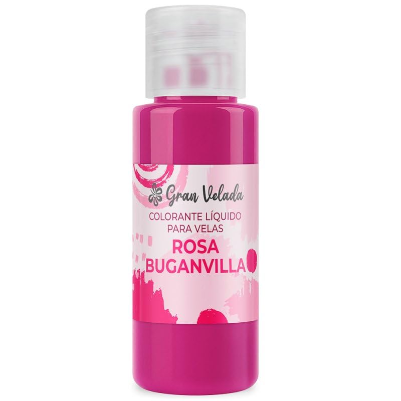 Gran Velada - Colorante Líquido para Velas Rosa Buganvilla 30 ml | Ideal para Velas Artesanales | Listo para Usar | Versátil en Diseños