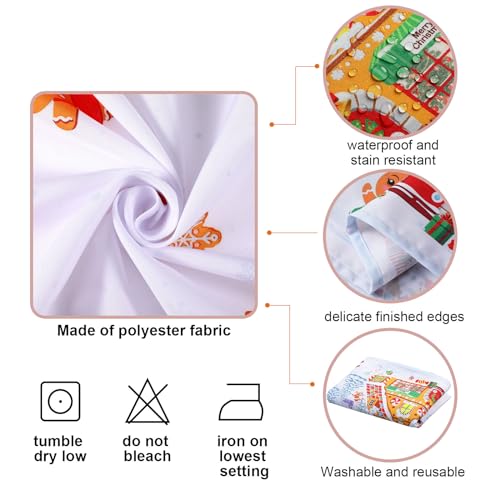 Tiamon 60 x 104 Inch Christmas Gingerbread Tablecloth Reusable Gingerbread Man Table Cover Polyester Christmas Tree Tablecloth Rectangle for Winter Xmas Holiday Dinner Decor Party Favors – Image 4