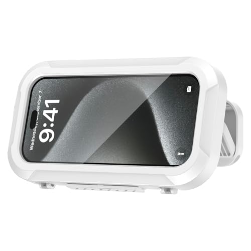 Nazaz Support Téléphone Douche Étanche Étui Boîtier de Téléphone Étanche pour Mural avec 360° Rotation, Étui Mural Waterproof IPX6 avec Écran Tactile HD, Compatible Smartphones 4-6.7 Pouces