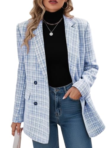 Mina Self Tweed Blazer Jackets For Women 2024 Fall Winter